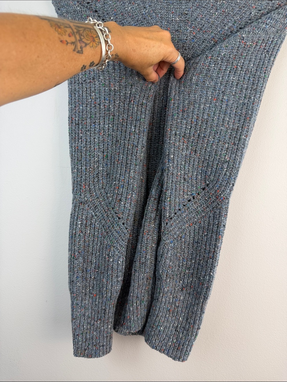 Rag & Bone Eco Donegal V-Neck Blue Sweater XS Relaxed Fit Recycled Wool Blend - Picture 13 of 16
